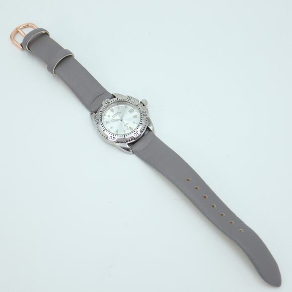 Fossil Steel Watch 32mm Silver Tone Date Dial 100m Gray Vegan Leather FS-2525 - Picture 14 of 15